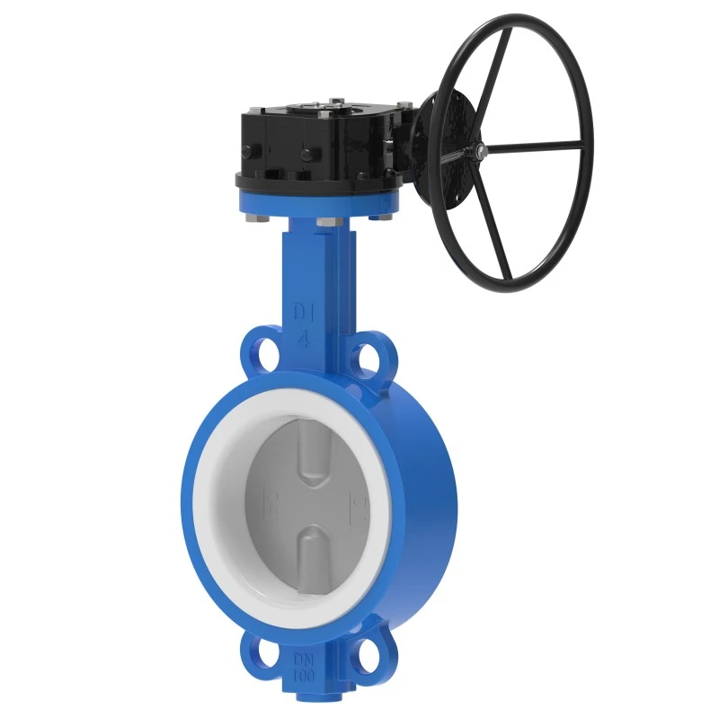 Gear Wafer PTFE Lined Butterfly Valve