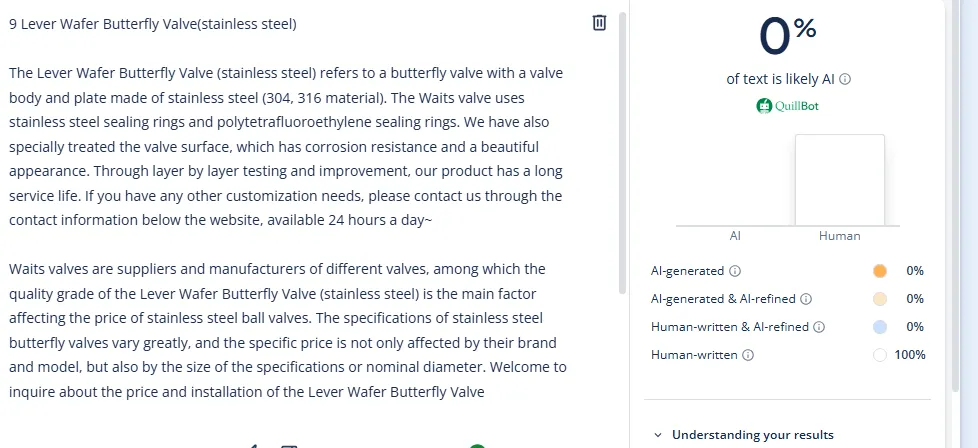 Stainless Steel Lever Wafer Butterfly Valve