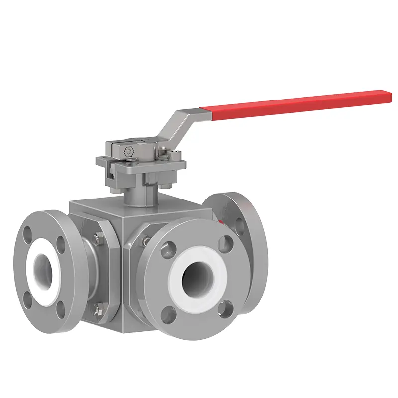 PTFE Lined Three-Way Ball Valve‌‌