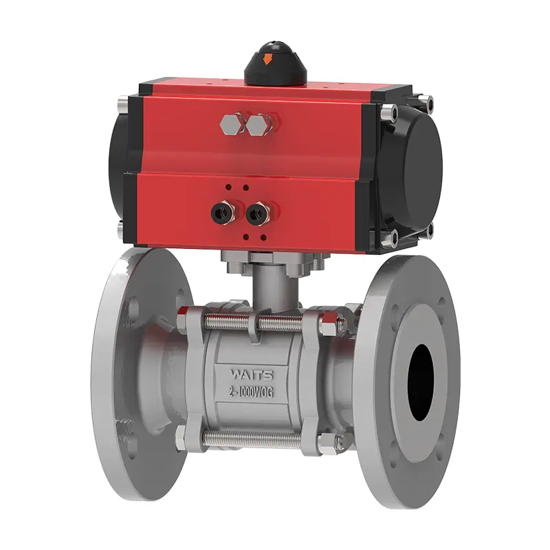 Three-Piece Pneumatic Floating Ball Valve (with Bracket‌)